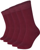 Mysocks men women socks plain burgundy 5 Pair Pack Seamless Toe Cotton Socks