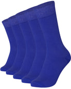 Mysocks men women socks plain Royal Blue 5 Pair Pack Seamless Toe Cotton Socks