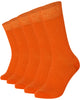 Mysocks men women socks plain orange 5 Pair Pack Seamless Toe Cotton Socks