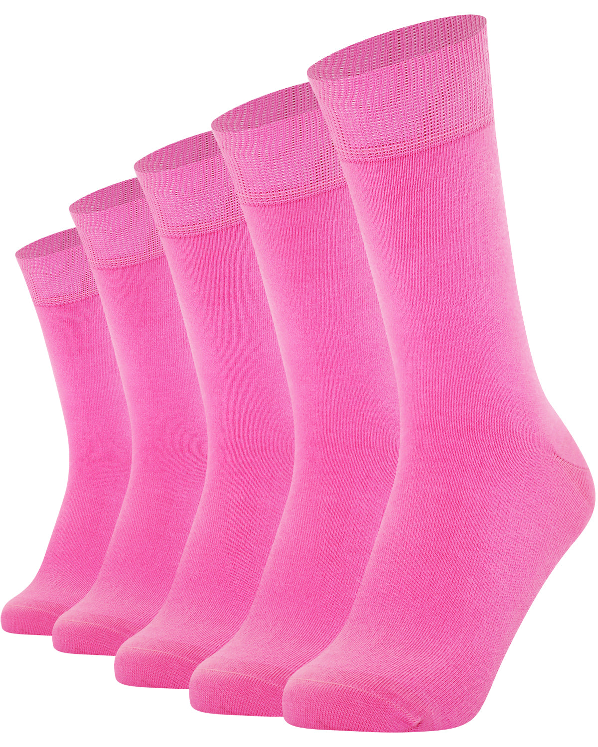 Mysocks men women socks plain pink 5 Pair Pack Seamless Toe Cotton Socks