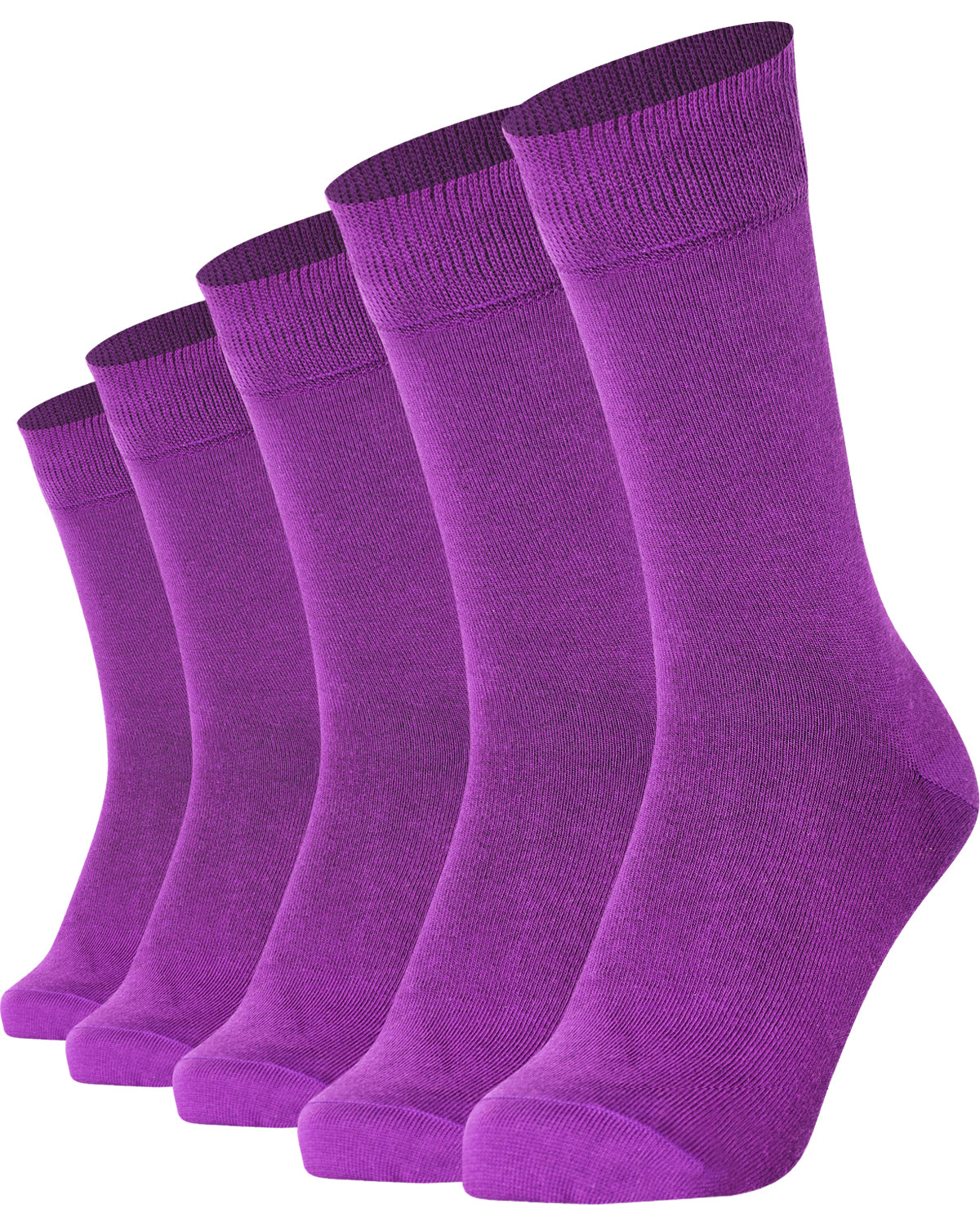 Mysocks men women socks plain purple 5 Pair Pack Seamless Toe Cotton Socks