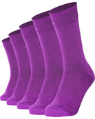 Mysocks men women socks plain purple 5 Pair Pack Seamless Toe Cotton Socks