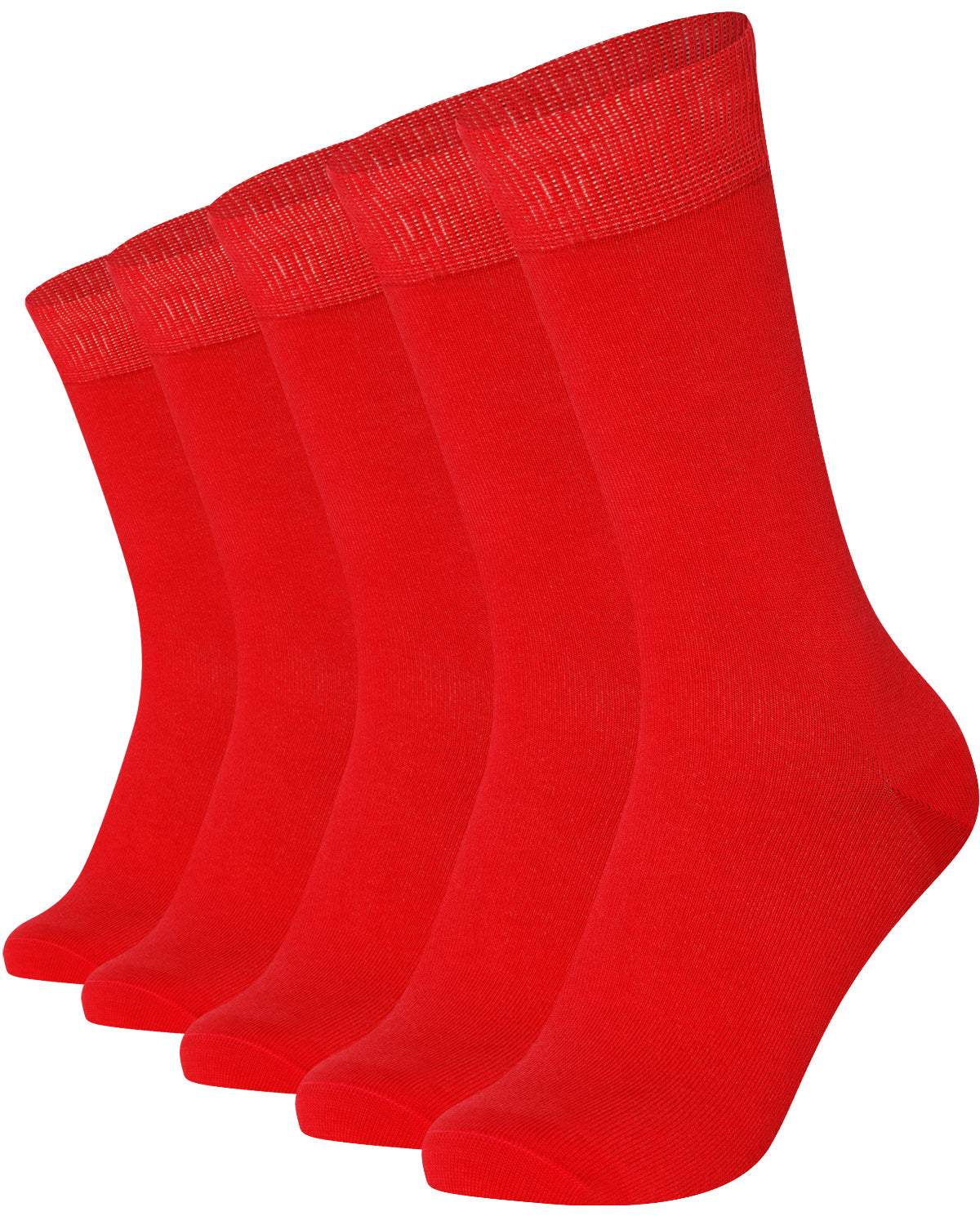 Mysocks men women socks plain red 5 Pair Pack Seamless Toe Cotton Socks