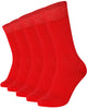 Mysocks men women socks plain red 5 Pair Pack Seamless Toe Cotton Socks
