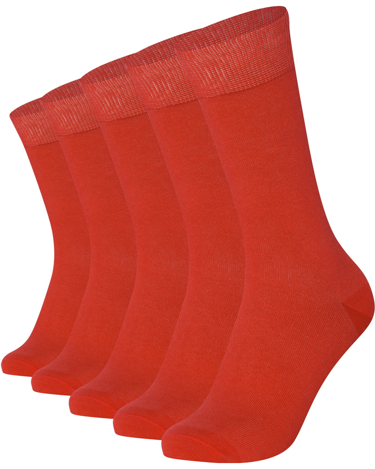 Mysocks men women socks plain scarlet 5 Pair Pack Seamless Toe Cotton Socks
