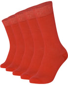 Mysocks men women socks plain scarlet 5 Pair Pack Seamless Toe Cotton Socks