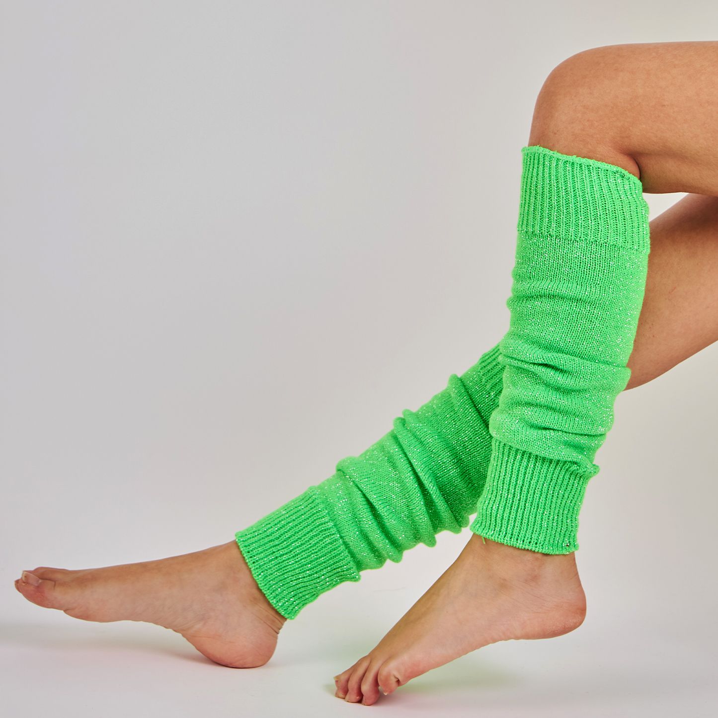 Women's Green Glitter Speckled Leg Warmers | Mysocks