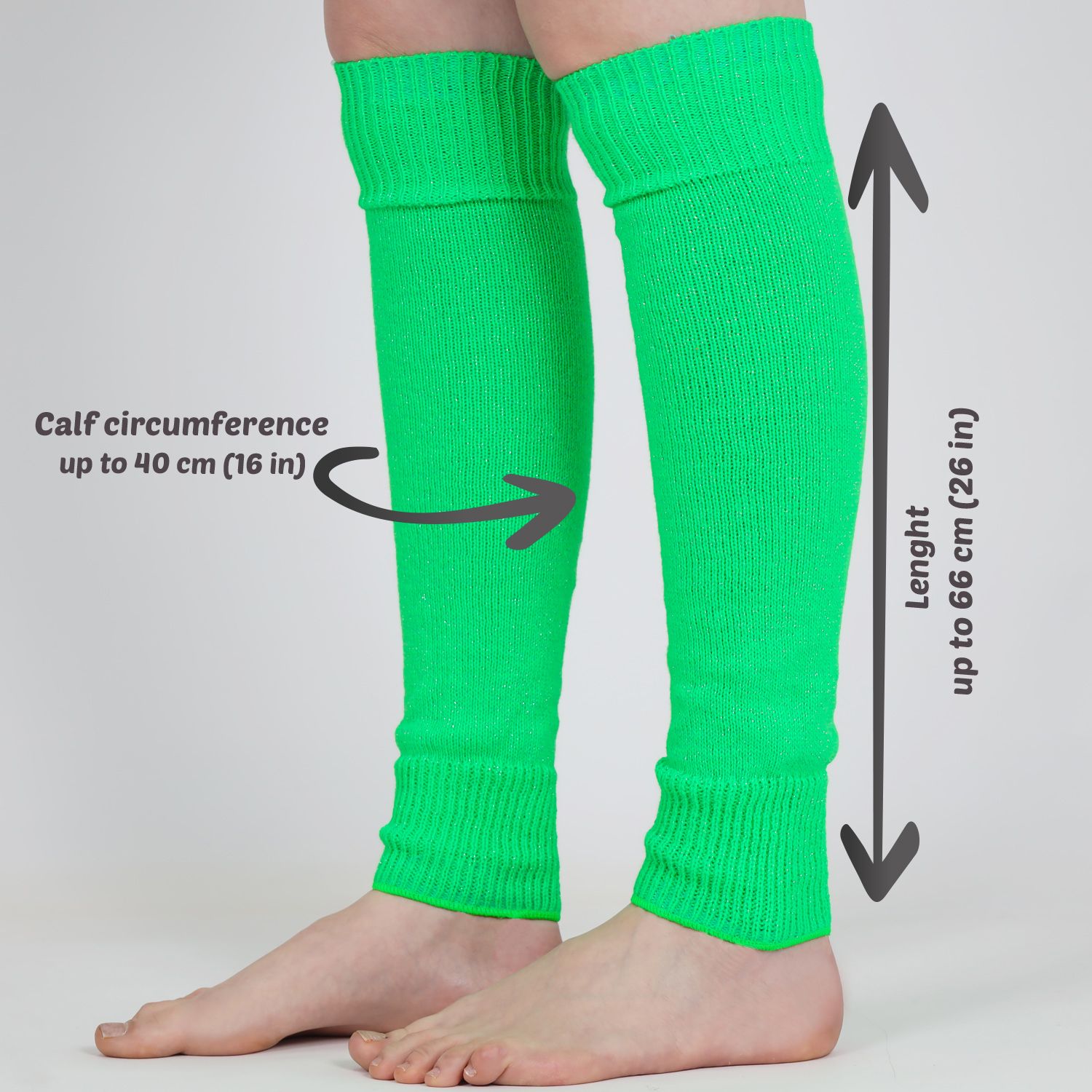 Women's Green Glitter Speckled Leg Warmers | Mysocks