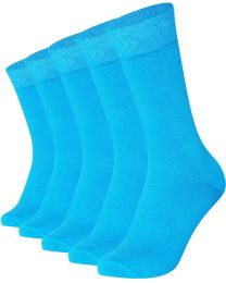 Crew Socks Plain 5 Pairs Combed Cotton Seamless Toe Combination 002