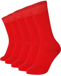 Crew Socks Plain 5 Pairs Combed Cotton Seamless Toe Combination 001