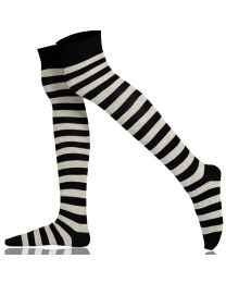Women's Over the Knee Socks Stripe Combed Cotton 003