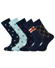 Crew  Socks Multi Colour Anchor 5 Pairs Combed Cotton