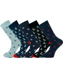 Crew  Socks Multi Colour Anchor 5 Pairs Combed Cotton