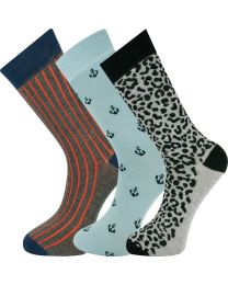 Mysocks Crew 3 Pairs Multi Pattern Men Combination Socks