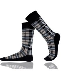 Crew Socks Checkerboard Combed Cotton Seamless Toe 