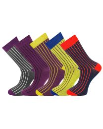 Crew Socks Ribbed Multi Colour Combination 5 Pairs Combed Cotton Seamless Toe Combination 020