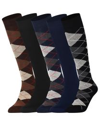 Mysocks Knee High Argyle 5 Pairs Combination Socks