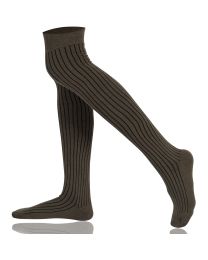 Womens Over the Knee Socks Ribbed Combed Cotton 001