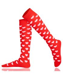 Knee High Socks Love Design Combed Cotton Non-Slipping