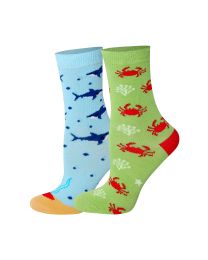 Kids Crew Socks Design 2 Pairs Multi Pattern