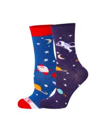 Kids Design 2 Pairs Space Pattern Socks