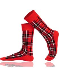 Crew Socks Checkboard Combed Cotton Seamless Toe - Design 01