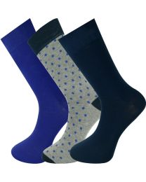 Crew Socks Polka Dot Plain Combination 3 Pairs Seamless Toe