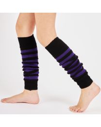 Mysocks Leg Warmer Stripes Purple Black