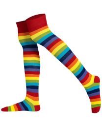 Mysocks Over the Knee Socks Rainbow Thick Stripe 001