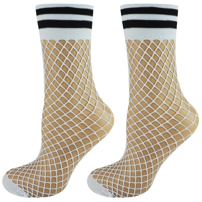 White fishnet socks best sale