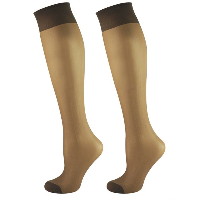 Ladies 2 Pairs 40 Denier Knee High Pop Socks