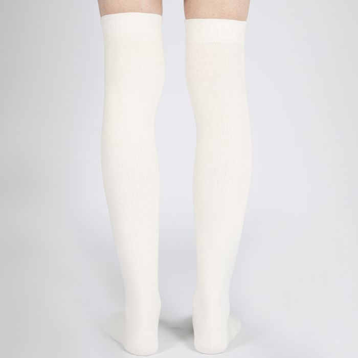Cream over the knee socks hotsell
