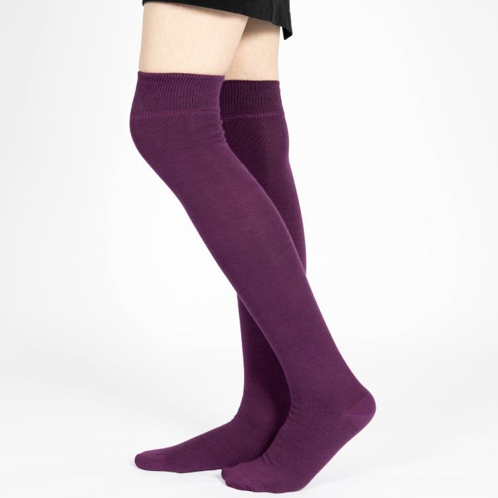 Purple over the knee socks shop