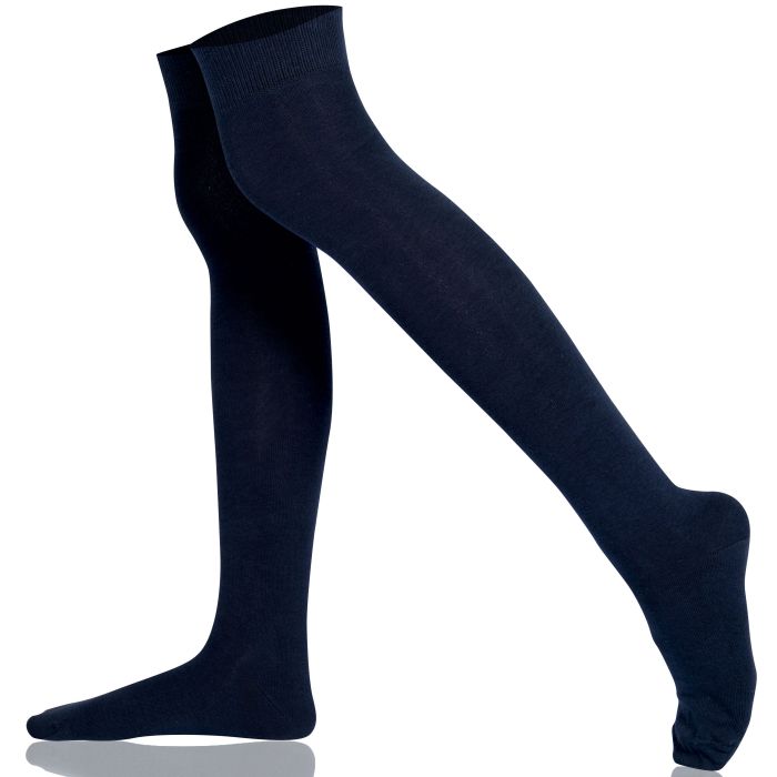 Mens Plain Combed Cotton Over the Knee Socks 002