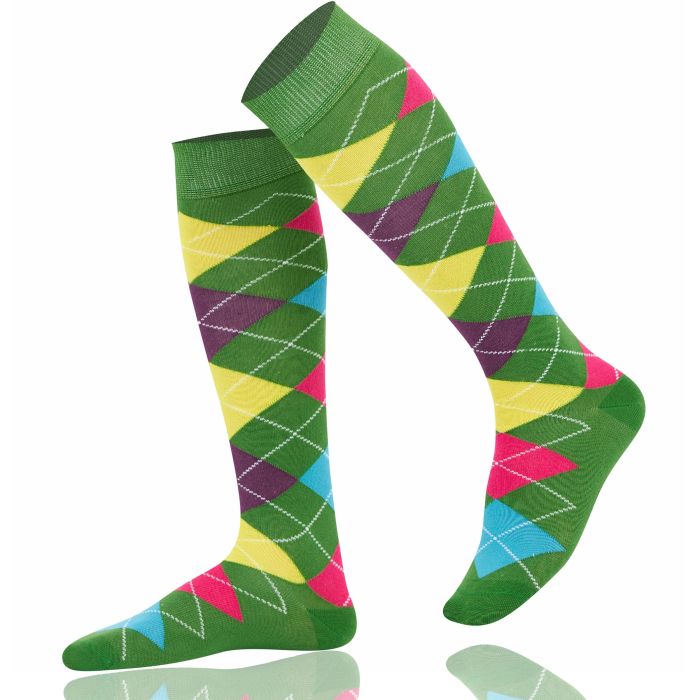 Kids Knee High Argyle Cotton Polyamide Premium Socks