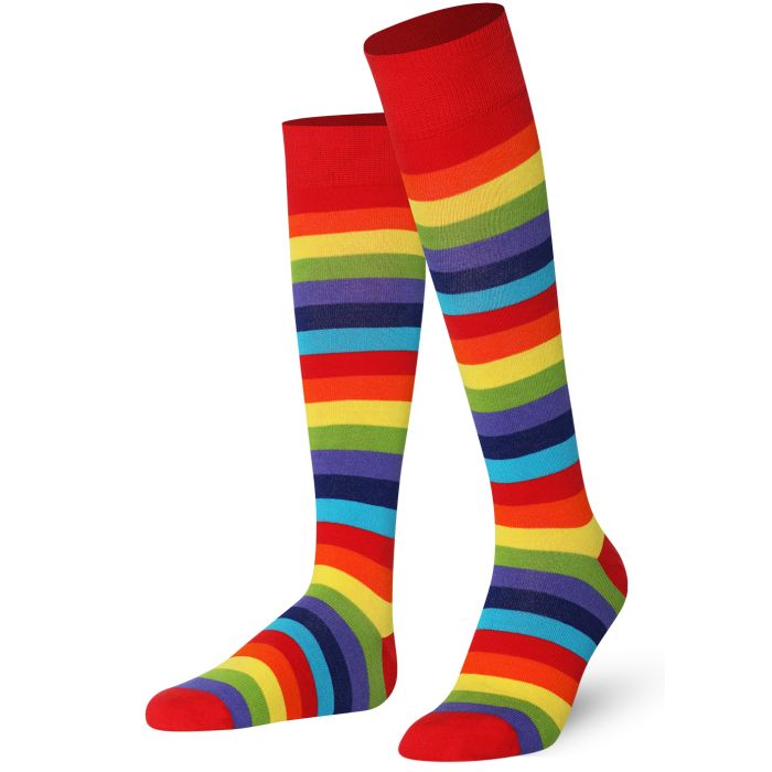 ☆MISCHIEF☆ RHOMBUS KNEE SOCKS Jerany Rainbow Over Knee Socks Long High Thigh Socks Long