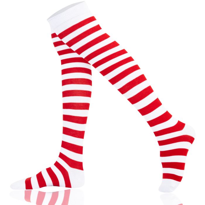 White knee socks with red stripes outlet