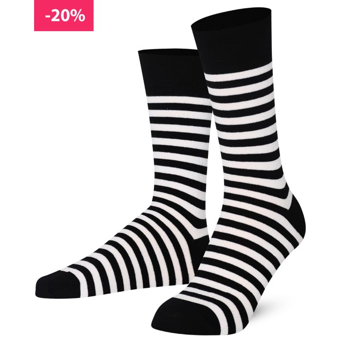 Crew Socks Stripe Combed Cotton Seamless Toe