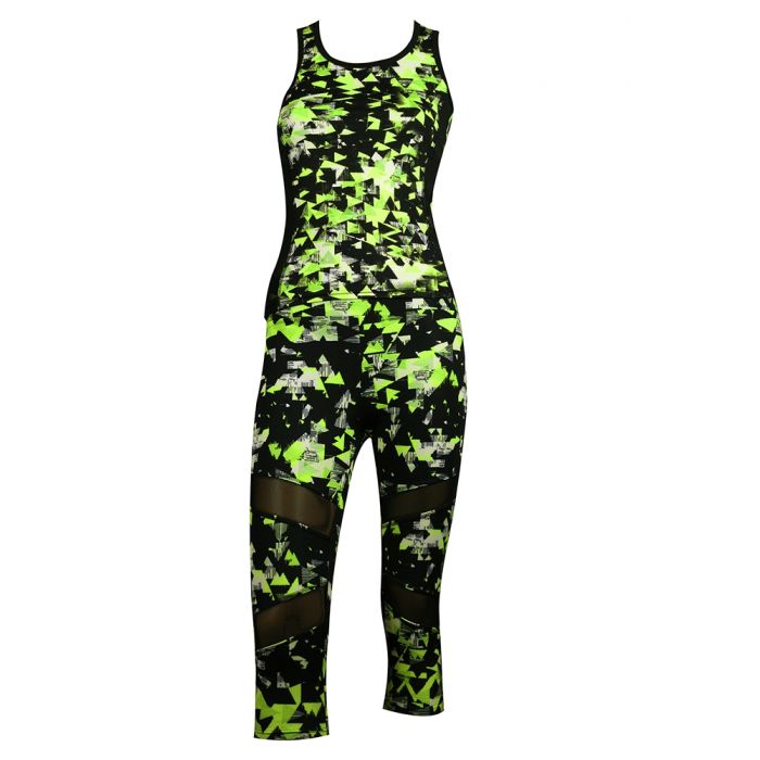 Womens Sportswear Leggings and Tank Top Matching Set Triangle