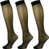 Ladies 3 Pairs 15 Denier Knee High Pop Socks