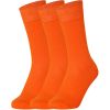 Crew Socks Plain 3 Pairs Combed Cotton Seamless Toe Combination 001