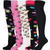 Over the Knee Socks Multi Design 5 Pairs Combed Cotton 01