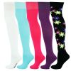 Over the Knee Socks Plain 5 Pairs Multi Colour Combed Cotton 02