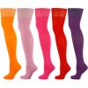 Over the Knee Socks Multi Colour Plain  5 Pairs  Combed Cotton 03