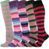 Mens Stripe Knee High Colour Assorted 5 Pack 05