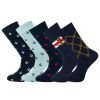 Crew  Socks Multi Colour Anchor 5 Pairs Combed Cotton