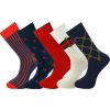 Crew Socks Multi  Anchor Design 5 Pairs Combed Cotton