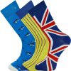 Crew Socks Multi Design 3 Pairs Combed Cotton Seamless Toe