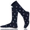 Crew Combed Cotton Seamless Toe Navy  Anchor  Socks 7-11