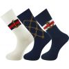 Crew Socks Nautical Design 3 Pairs Combed Cotton Seamless Toe Size 7-11